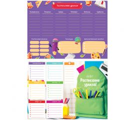 Расписание уроков с расписанием звонков А4 ArtSpace "Пиши-стирай. School" 311937