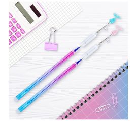 Ручка гелевая стираемая MESHU "Mermaids" синяя, 0,5мм, корпус ассорти, с топпером 296404