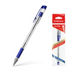 Ручка шариковая синяя 0,7 мм грип ErichKrause ULTRA-30 Gold Stick&Grip Classic Super Glide