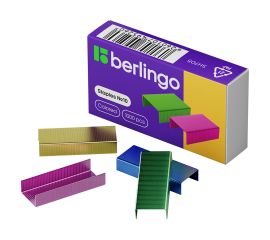 Скобы для степлера №10 Berlingo, цветные, 1000шт. SH705