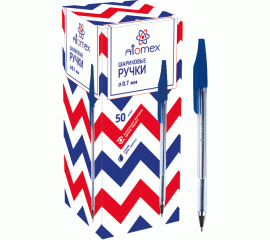 Ручка шариковая синяя 0,7  Attomex