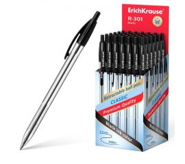 Ручка шариковая автоматическая ERICH KRAUSE R-301 черная, 1,0 мм