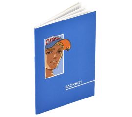 Блокнот 40 л 120х170 мм клетка дизайнерский блок скоба "Аниме голубое"/10/80