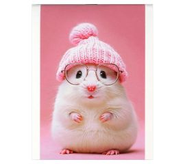 Блокнот 40 л А6 клетка скоба "Мышка в шапочке"