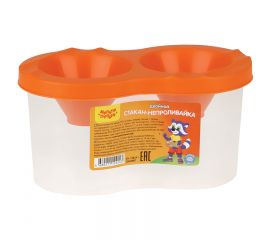 Стакан-непроливайка двойной Мульти-Пульти, оранжевый