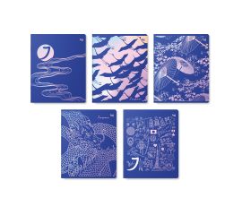 Тетрадь  48 л. А5 клетка скоба "Синий цвет" суперэконом (ассорти)