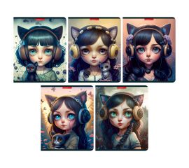 Тетрадь 48 л А5 клетка скоба "Большие глаза" (ассорти)