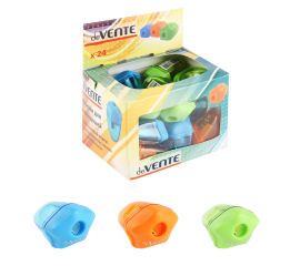 Точилка ручная пластик, 1 отверстие, 30*45 мм, контейнер для сбора стружки, ассорти 3 вида deVENTE 4