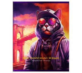 Тетрадь предметная 48л. BG "Мир будущего" - Английский язык, металлизированный картон ТП5ск48 56344