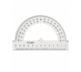 Транспортир 12см, 180° Стамм, прозрачный бесцветный ТР32