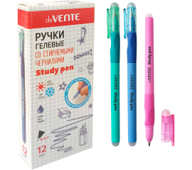 Ручка гелевая синяя 0,7 мм deVENTE Study Pen. School "Пиши-стирай" с ластиком
