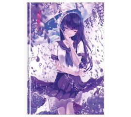 Ежедневник недатированный А5, 160л., 7БЦ BG "Аниме. Под дождем", матовая ламинация