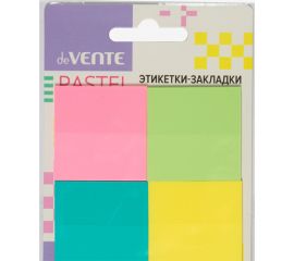 Закладки пластиковые 38х38 мм 4 цвета по 20 л deVENTE Pastel/24