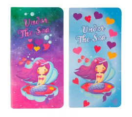 Записная книжка 95*180мм, 32л., "Русалки", сшивка, 80г/м2, тонированный блок, ассорти