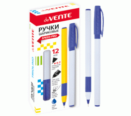 Ручка шариковая синяя 0,7 мм грип deVENTE Speed Pro Triolino Snow