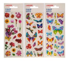 Набор наклеек для творчеcтва 7х17 см объмные многоразовые "Butterflies&Flowers" deVente