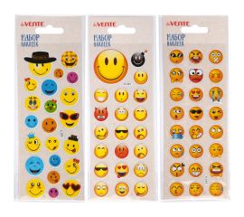 Набор наклеек для творчеcтва 7х17 см объмные многоразовые "Emoji" deVente