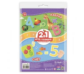 Игра-ходилка настольная ГЕОДОМ "Для малышей 2в1. Азбука+Счет", с фишками 4660136220923