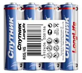 Элемент питания LongLife R06/4S, Спутник АА (LR6) 1шт (пальчиковые)