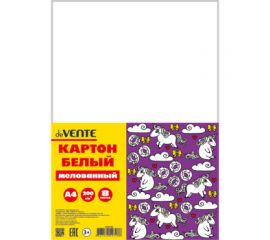 Картон белый А4 8 л "Панда" мелованный, односторонний