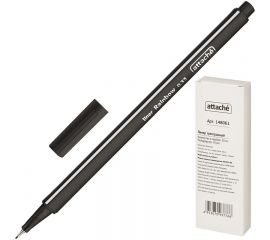 Ручка капиллярная черная 0,4 мм Attache Rainbow трехгранный корпус