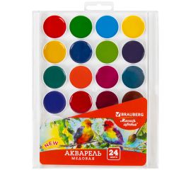 Краски акварельные 24 цветов BRAUBERG "Магия цвета new"