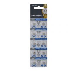 Элемент питания GoPower G1/LR621/LR60/364A/164 Alkaline 1.5V BL10