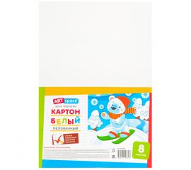 Картон белый А4, ArtSpace, 8л., мелованный, в пакете 264190