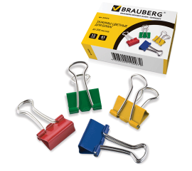 Клип для бумаг 41 мм,цветной,на 200 листов