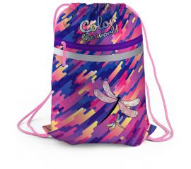 Мешок для обуви 1 отделение Berlingo "Color the world", 460*360мм, светоотражающая лента, карман на