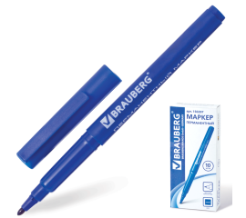 Маркер перманентный Brauberg, синий 1мм