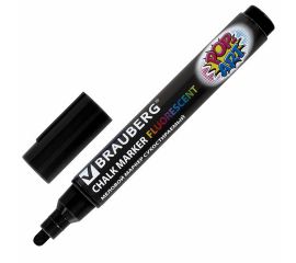 Маркер меловой "POP-ART" ЧЕРНЫЙ, 5 мм, стираемый, для гладких поверхностей, BRAUBERG, 151534