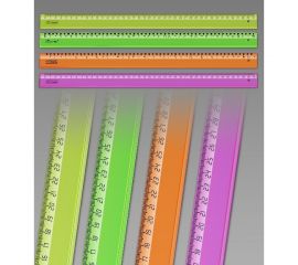 Линейка 40см, флюорисцентная,прозр.СТАММ