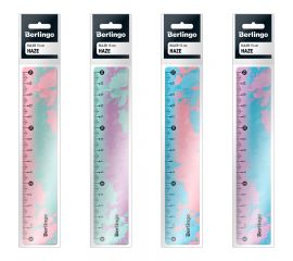 Линейка 15см Berlingo "Haze", пластиковая, ассорти, европодвес PR_00015
