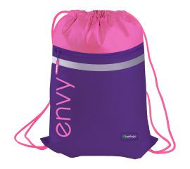 Мешок для обуви 1 отделение Berlingo "Envy", 360*470мм, светоотражающая лента, карман на молнии, роз