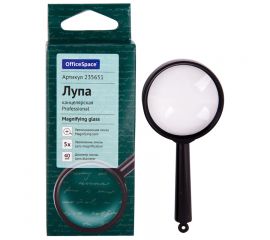 Лупа OfficeSpace, 40мм, 5-х кратное увеличение, карт. коробка, европодвес 235651