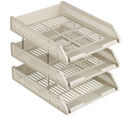 Набор лотков горизонтальных OfficeSpace, 3шт., на метал. стержнях, серый 300807