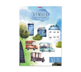 Набор бумаги для акварели 10 л А3 ErichKrause "Черничный бульвар" в папке