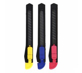 Нож канцелярский 9 мм Attomex ассорти в блистере