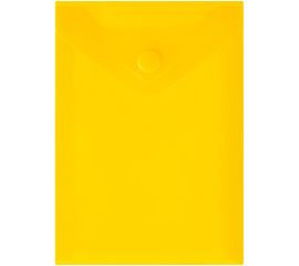 Папка-конверт на кнопке СТАММ А6 (105*148мм), 150мкм, пластик, прозрачная, желтая ММ-13842