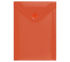 Папка-конверт на кнопке СТАММ А6 (105*148мм), 150мкм, пластик, прозрачная, красная ММ-31720