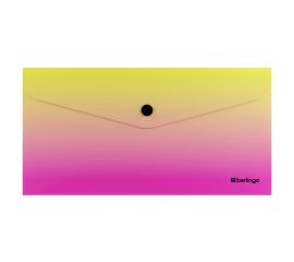 Папка-конверт на кнопке Berlingo "Radiance", Travel size, 180мкм, желтый/розовый градиент EFb_TS001