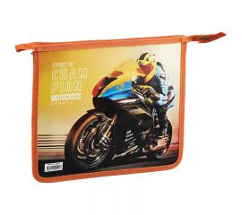Папка для тетрадей 1 отделение А5 ArtSpace "Motocross", пластик, на молнии ПТЛ-715_42191
