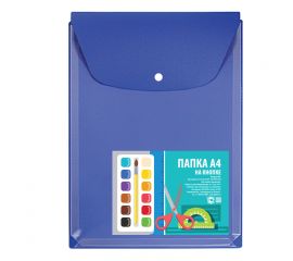Папка на кнопке ДПС А4 с расширением, 300/180мкм, голубой