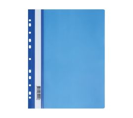 Папка-скоросшиватель пластик. перф. СТАММ А4, 160мкм, синяя с прозр. верхом ММ-32255