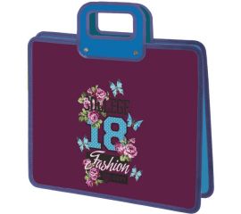 Папка для тетрадей 1 отд., А5+, пластик на молнии с ручками "Сollege Girl" deVente