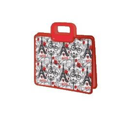 Папка для тетрадей 1 отд., А5+, пластик на молнии с ручками "Paris" deVente