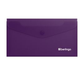 Папка-конверт на кнопке Berlingo "Soft Touch", C6, 200мкм, софт-тач, фиолетовая EFb_C6986