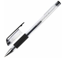 Ручка гелевая с грипом BRAUBERG "Number One", ЧЕРНАЯ, узел 0,5 мм, линия письма 0,35 мм, 141194