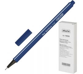 Ручка капиллярная синяя 0,4 мм Attache Rainbow трехгранный